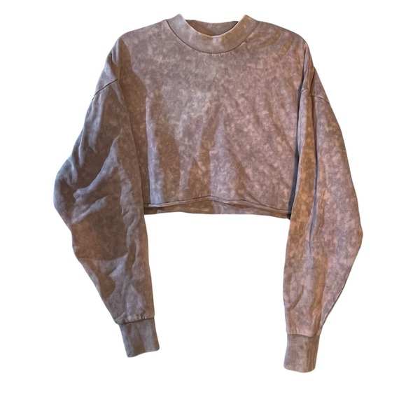 Collusion Sweatshirt Tie Dye Crop Raw Hem Pullover Style Style Size‎ 4 Small - Picture 1 of 7